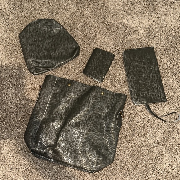 WOMENS 4PCS GREY BAG AND WALLET SET - Picture 3 of 7